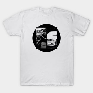 TOYOTA CHASER JZX100 Black 'N White 5 T-Shirt